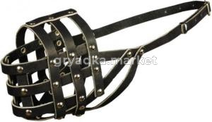 Намордник кожа сетка №4.5 (ротвейлер)-НК-4.5