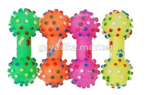 Игрушка резин Гантель с шипами 12*5см 1-1-Китай