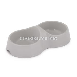 Миска пластик 0,2л двойная серый 1-34