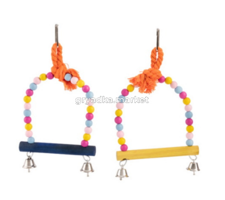 Качели WOGY д-птиц 16х15см с колокольчиками, микс арт.2024-6324 Код273880