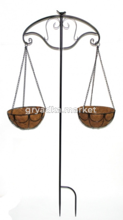 Коковита-кашпо-шпалера с 2 подвесн. горшками 