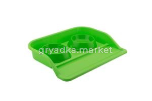 Поднос пластиковый с мисками Дарэлл, 2х0,2л, цвет: зелёный