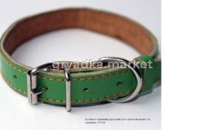 Ошейник кожаный 25мм 2-х слойный цвет.кожа+стразы-ОК-25-ЦК-Ст