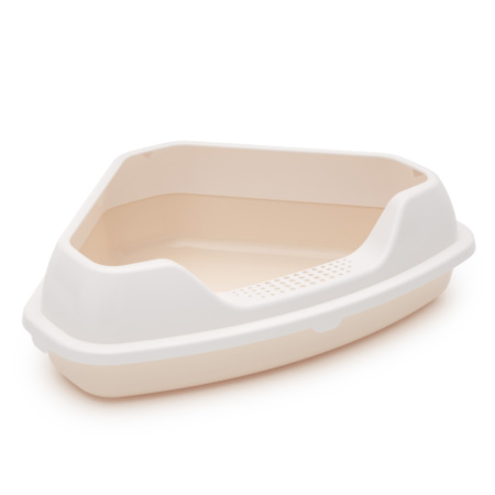 Туалет угловой с высокими бортами 55,5х41,5х15см бежевый 1-12