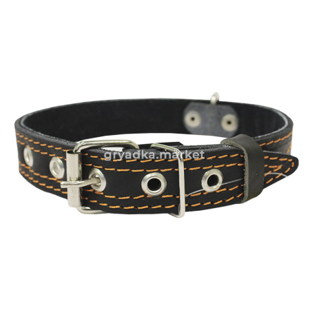 Ошейник кожаный 30мм 2-х слойный-ОК-30-К