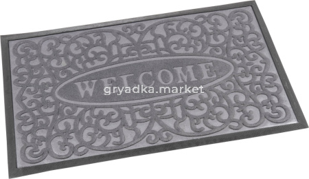 Коврик придверный с ворсом на резин. основе 40х60см серый-24шт