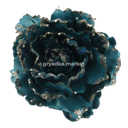 Цветок искусственный Роза (на клипсе), L15 W15 H13 см