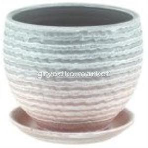 Горшок ЗЕФИР шар d19см серо-розовый