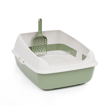 Туалет д-кошек Юта 45,5х35,5х15см с бортом, сеткой и совком 1-14