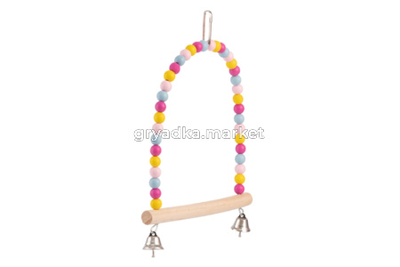 Качели WOGY д/птиц 16х15см с колокольчиками, микс арт.2024-6322 Код273879