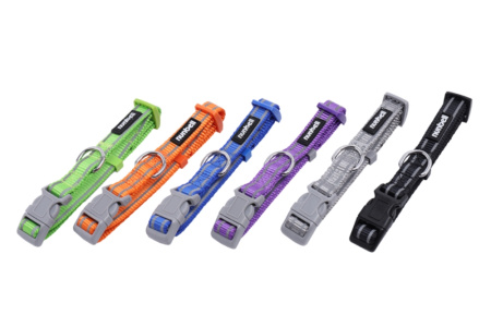 Ошейник NUNBELL д-собак RT-D 40-25х1.5см со светоотражающими полосами микс арт.10922-8742 Код270703