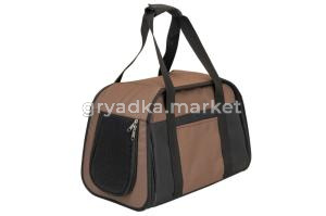 Сумка переноска ЭЛАЙ №3 41х20хh27см с карманом (рогожка, полифом) клетка 1-1