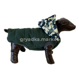 Комбинезон д-собак р-р XL 45х35 черно-зелёный одежда на две лапы с капюшоном-ВК-469-Китай