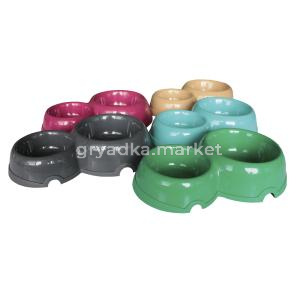 Миска пластик 0,1л-0,2л Дарэленд двойная  изумрудная 1-5