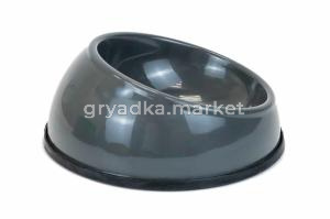 ZooM Миска пластиковая СФЕРА БОЛЬШАЯ на резинке D13см (пластик) серая