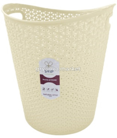 Корзина для бумаг 13л Natural айвори-8  ПлР