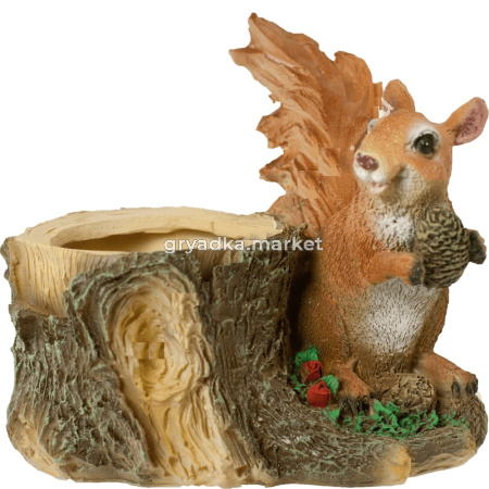 Кашпо Белка с шишкой 20х17см (ПОЛИСТОУН)-МТ