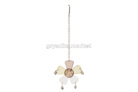 Игрушка WOGY д/птиц l=21см Цветок 7.5х7.5см с колокольчиками, на цепочке арт.2024-6331 Код273887