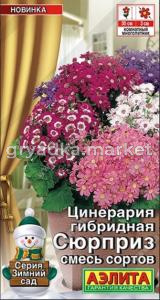 Цинерария Сюрприз гибридная 30шт Мн смесь 30см (Аэлита)