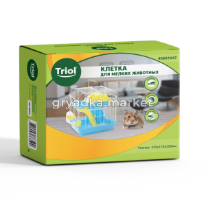 Клетка YD257B для мелких животных, эмаль, голубая, 225*170*250мм, Triol