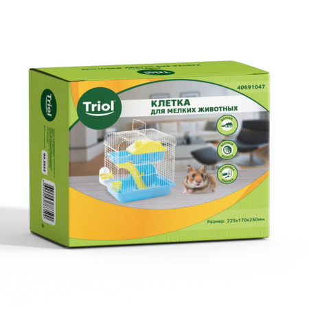 Клетка YD257B для мелких животных, эмаль, голубая, 225*170*250мм, Triol