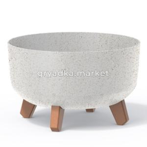 DGRL400LW-S449W Кашпо GRACIA LOW ECO WOOD на ножках d38, h19,5 см белый (eco white)
