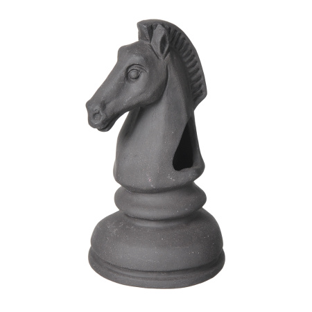 Декорация глина Шахматная фигура Конь черный 7х7х14см GLOXY 1-1