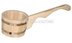 Ковш-черпак 1,5л. бондарный с горизонтальной ручкой-5