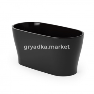 Лея кашпо со вставкой овальный 4л d30 h14см графит -6