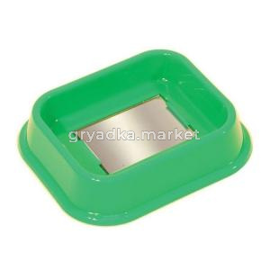 Ванночка пластик д-птиц Дарэленд 14,5х12х3см с зеркалом д-купания изумруд 1-1