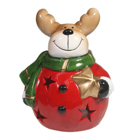Олень с звездой с светодиодами L15 W14 H16 см (ПОЛИСТОУН)