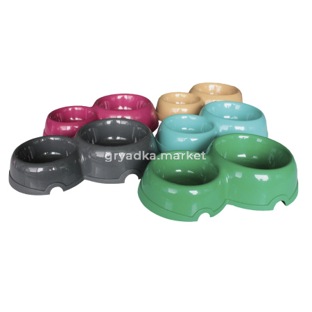 Миска пластик 0,1л-0,2л Дарэленд двойная  изумрудная 1-5