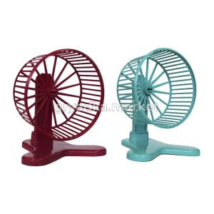 Колесо д-грызунов D90мм пластик с подставкой, рубиновый 1-1