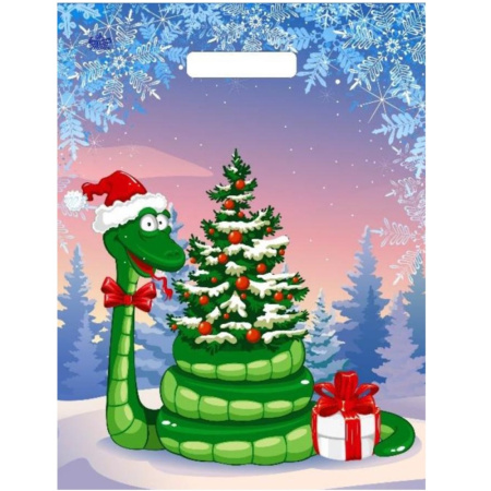 Пакет с прорубн.укр. ручк. 40х31см 30мкм Новогодний момент (уп. 50шт)