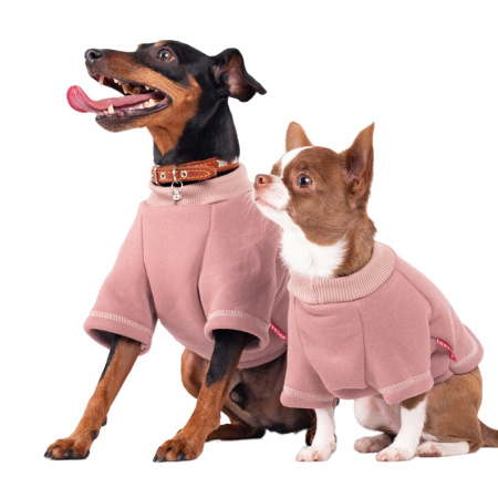 Толстовка р-р L спинка 28-30см, об.гр. 46-50см розовый-Трезор