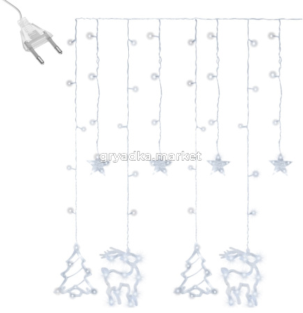 Гирлянда Сказочный лес 8 шт, 2,5м прозрачный провод, хол. бел., переходник 8 режимов