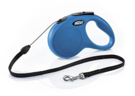 рулетка-поводок Flexi NEW Classic S 5м до 12кг  ТРОС,СИНИЙ 1-12  22511