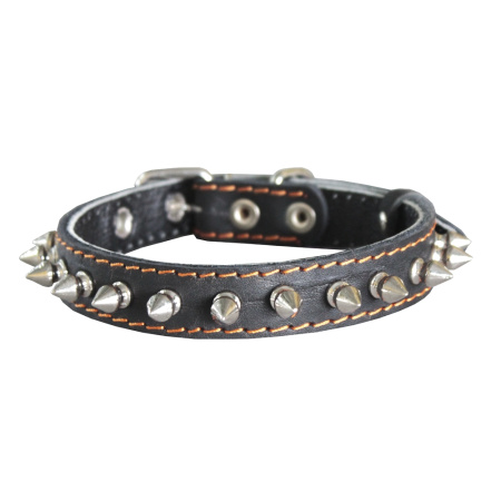 ошейник кожаный, двухслойный, с шипами, 20 мм-ОК-20-К-Ш
