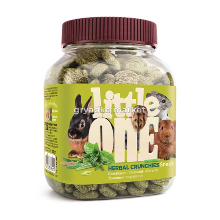 Little One Травяные подушечки. Лакомство для всех видов грызунов, банка 100г