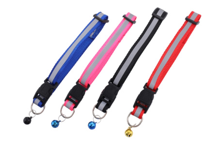 Ошейник WOGY д-собак RT-M 32х1см с колокольчиком, светоотражающий микс арт.10922-8660 Код270670