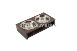 Подставка д-животных, двойная 2х0,5л, ламинат ВЕНГЕ, р-р 36х18,5хh10 (ТМ 