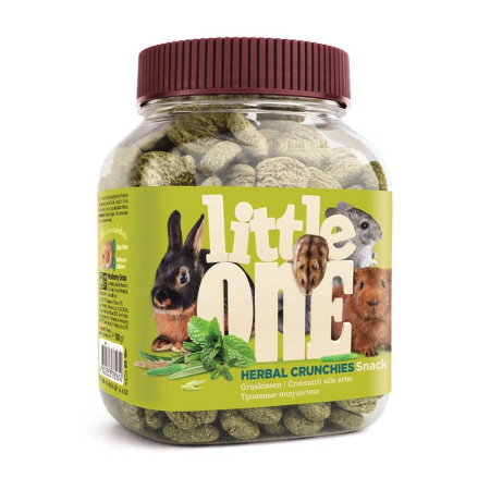Little One Травяные подушечки. Лакомство для всех видов грызунов, банка 100г