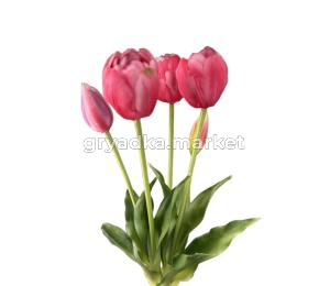 Искусственные цветы Букет тюльпанов 5 голов розовые h40см