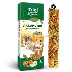 Лакомство для грызунов с мёдом и яйцом (уп. 3 шт), 80г, Triol Standard