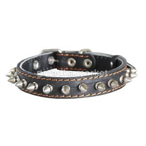 ошейник кожаный, двухслойный, с шипами, 20 мм-ОК-20-К-Ш
