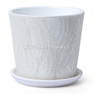 Сиде 5 горшок с поддоном 4,75л d22 h19,5см низкий конус белый