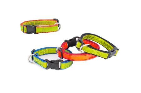 Ошейник синтетический светоотражающий ECO-LUMI 20мм 30-49см синий