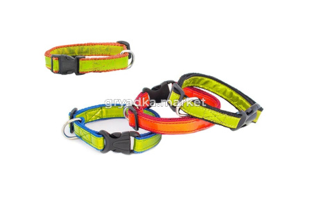 Ошейник синтетический светоотражающий ECO-LUMI 20мм 30-49см синий