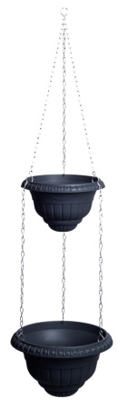 Каскат Рома подвесной на цепях 2х ярус.(2,9л+5,1л) антрацит-1
