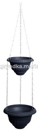 Каскат Рома подвесной на цепях 2х ярус.(2,9л+5,1л) антрацит-1